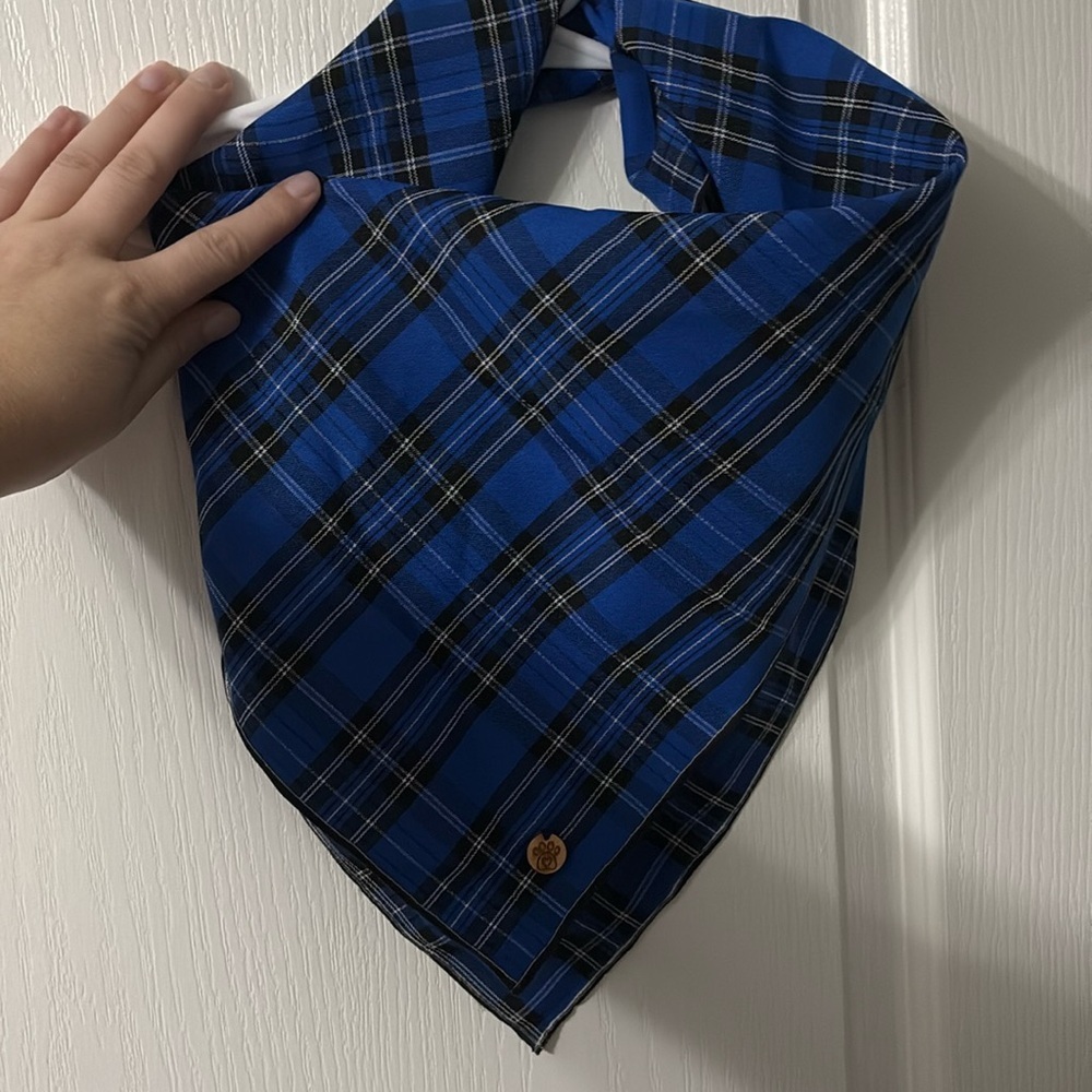 Plaid square tie on scarf bandana